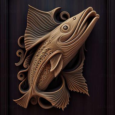3D model Flat  nosed catfish fish (STL)